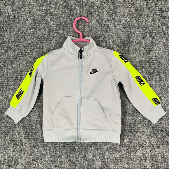 Nike Track Jacket Baby 12 Months Sleeve Hit Gray‎ Full Zip Activewear Polyester - Picture 1 of 12